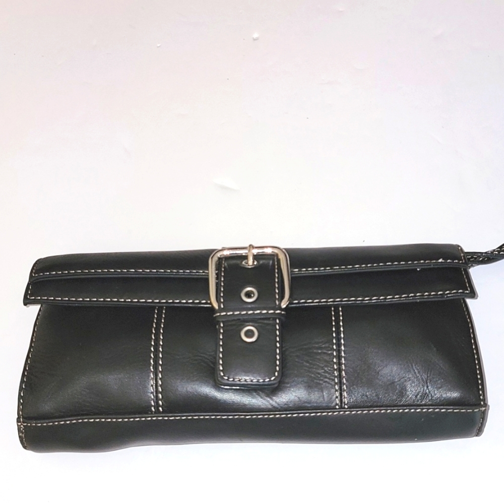 Apostrophe Black Leather Rectangular Wristlet - image 1